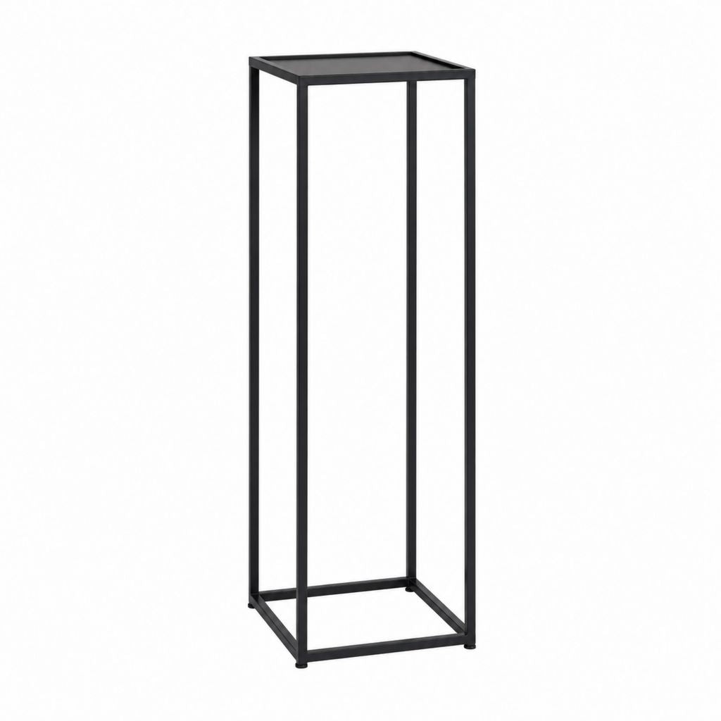 Beistelltisch Säulentisch Schwarz aus pulverbeschichtetem Stahl quadratisch 30 x 30 x 100 cm