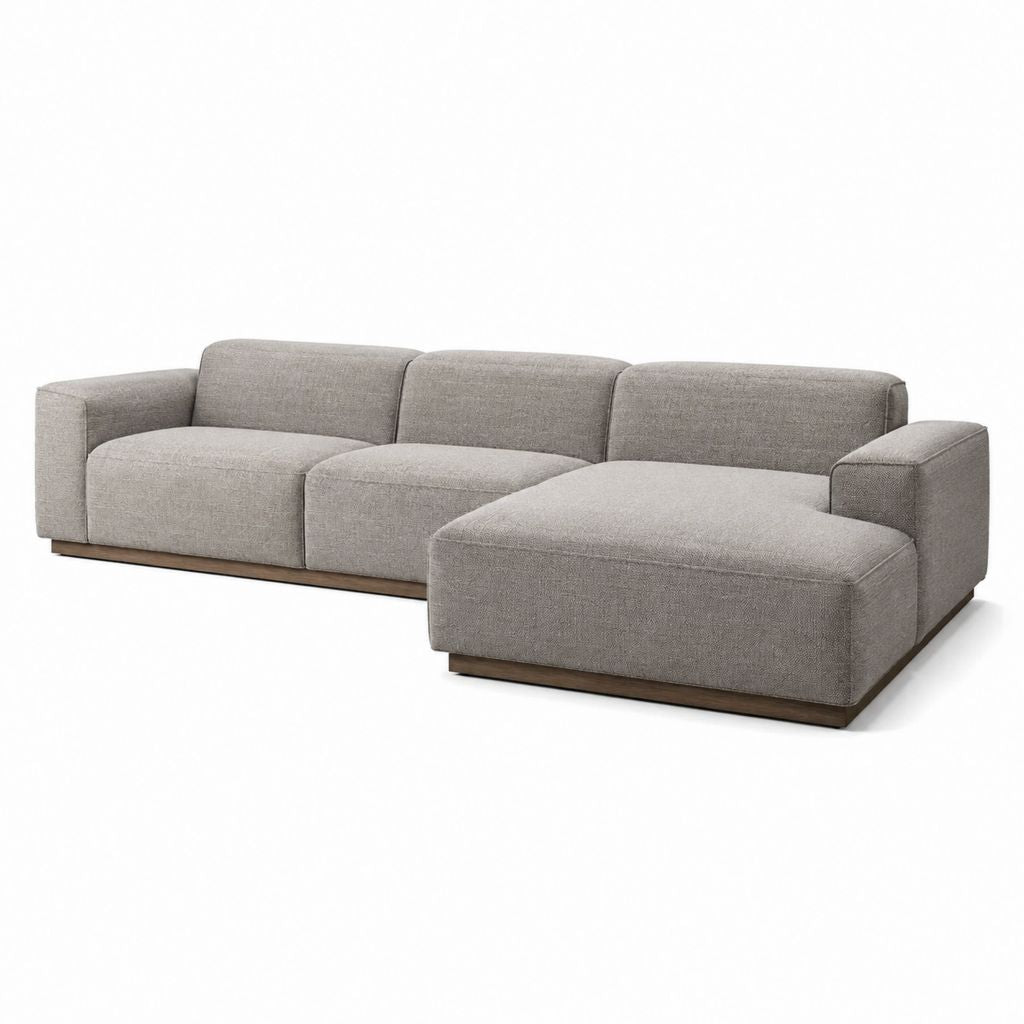 Ecksofa mit Recamiere rechts Grau Polyester 300 x 170 x 78 cm