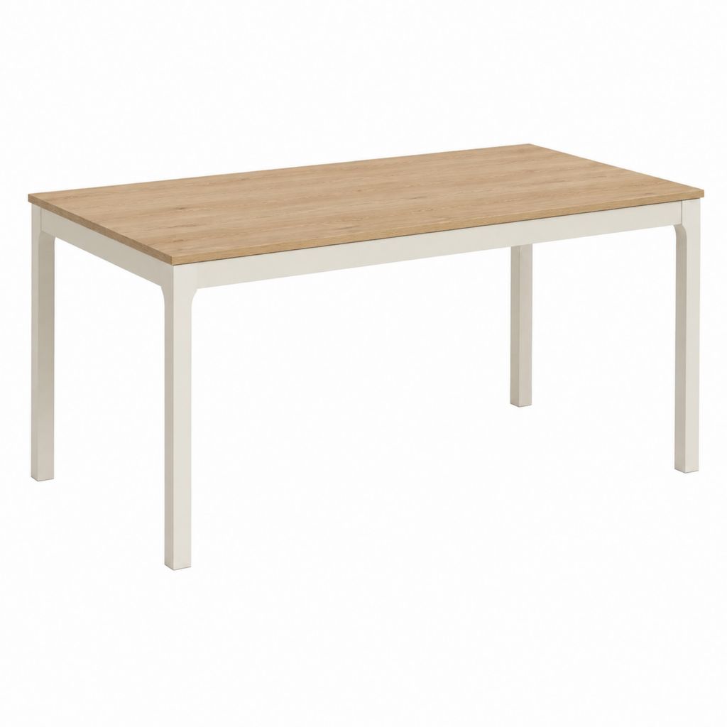 Esstisch Weiß und Eicheoptik MDF rechteckig 120 x 75 x 75 cm