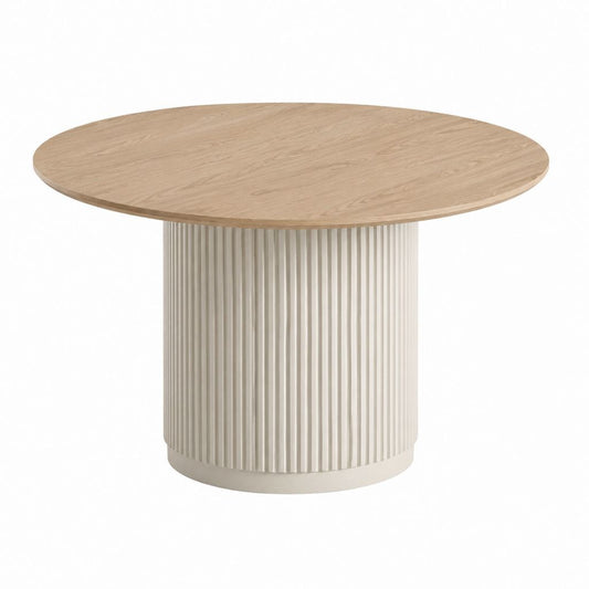 Esstisch rund Natur Eichenfurnier MDF 120 x 120 x 75 cm