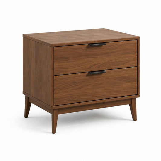 Nachttisch mit 2 Schubladen Walnussdekor Holzwerkstoff rechteckig 60 x 45 x 60 cm