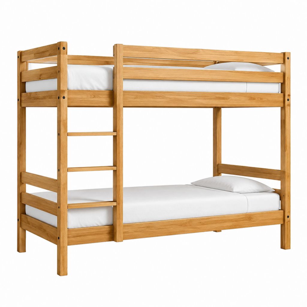 Etagenbett Natur aus massivem Kiefernholz 90 x 200 cm 208 x 98 x 160 cm