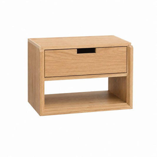 Nachttisch mit Schublade Natur Eichenholz rechteckig 45 x 35 x 45 cm